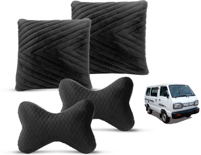MOCKHE Black Velvet Car Pillow Cushion for Maruti Suzuki(Rectangular, Pack of 4)