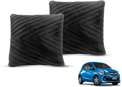 MOCKHE Black Velvet Car Pillow Cushion for Honda(Square, Pack of 2)