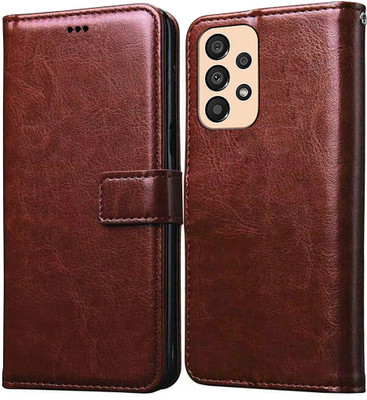 Casotec Flip Cover for Samsung Galaxy A33 5G(Brown, Pack of: 1)
