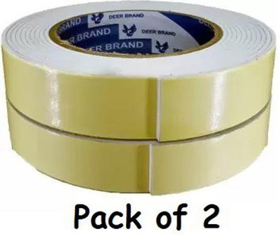 flockidos Double Sided Handheld cello tape (Manual)(Set of 2, Yellow)