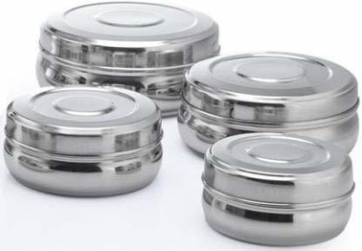 Masox Store Steel Bread Container  - 250 ml, 350 ml, 500 ml, 750 ml(Pack of 4, Silver)