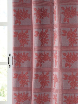 Saral Home 213 cm (7 ft) Cotton Room Darkening Door Curtain Single Curtain(Floral, Rust)