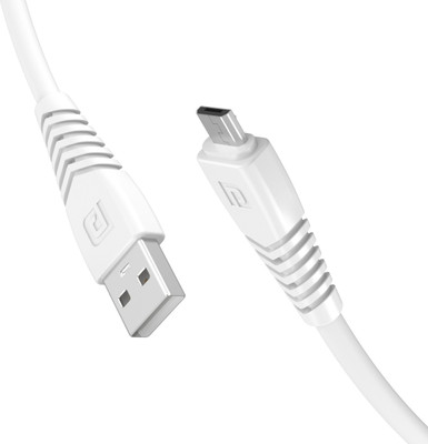 Portronics Micro USB Cable 3 A 1 m POR-1031 Konnect Core II(Compatible with Mobile, White, One Cable)
