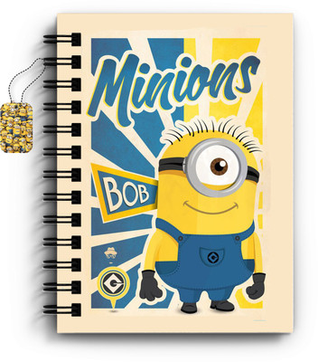 DI-KRAFT Minions Character Printed Diary/Notebook with Bookmark A5 Diary Unruled 160 Pages(Multicolor 5)