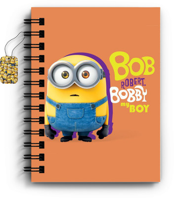 DI-KRAFT Minions Character Printed Diary/Notebook with Bookmark A5 Diary Unruled 160 Pages(Orange)