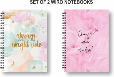 3DS Note book A5 Diary Unruled 144 Pages(Pink, Multicolor, Pack of 2)