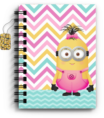 DI-KRAFT Minions Character Printed Diary/Notebook with Bookmark A5 Diary Unruled 160 Pages(Multicolor 6)