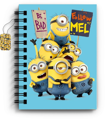 DI-KRAFT Minions Character Printed Diary/Notebook with Bookmark A5 Diary Unruled 160 Pages(Multicolor 3)