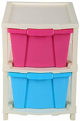 Pinkwhale 2 Compartments Plastic Modular Drawer(Multicolor)