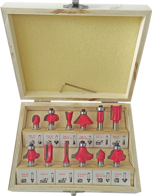 Inditrust 8MM Wood Cutter Router Bit Set of 12 PCS