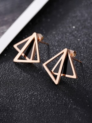 YELLOW CHIMES Earrings for Women Rose Gold Plated Stainless Steel Stud Earring for Women/Girls Alloy Stud Earring