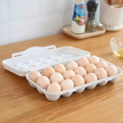 HomeFast Plastic Egg Container  - 1.5 dozen(Grey)