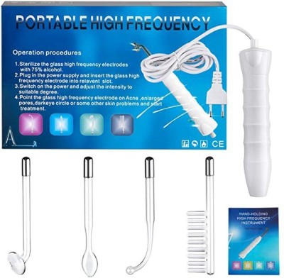 HIRNAYA Portable handheld high frequency facial machine skin therapy Multifunction wand Facial Cleanser System & Brush