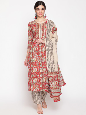 GLAM ROOTS Women Kurta Pant Dupatta Set