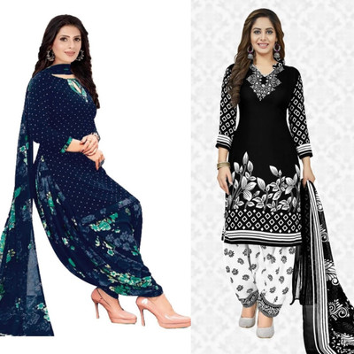 ANIRAV Crepe Floral Print Salwar Suit Material