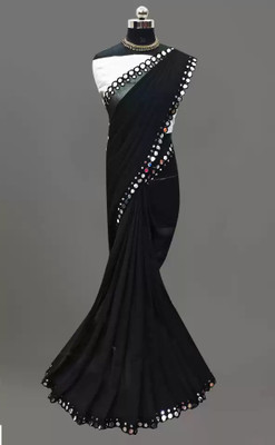 FABWELL Georgette Solid, Embellished Blouse Material