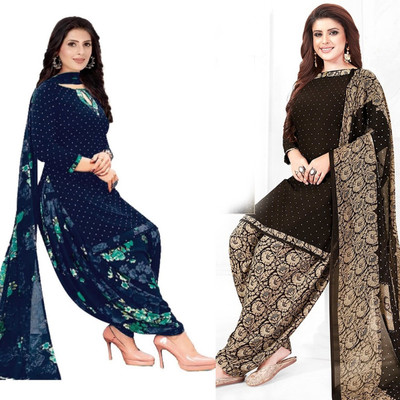 Nirvaan Crepe Floral Print Salwar Suit Material