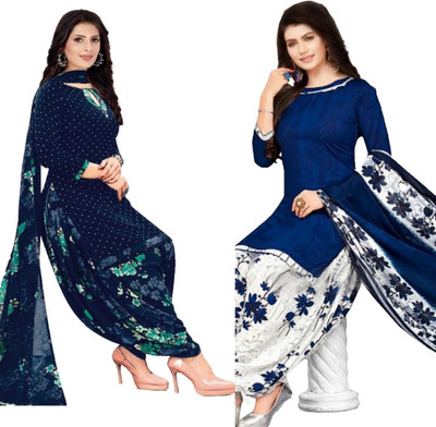 Nirvaan Crepe Floral Print Salwar Suit Material