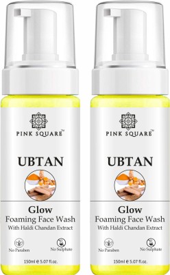 Pink Square Premium Ubtan Foaming  For Skin Pack of 2 Bottle of 150ml (300ml) Face Wash(300 ml)