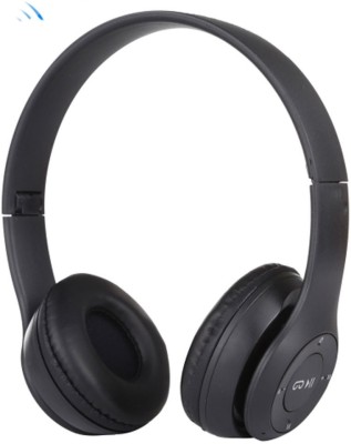 G2L P47 Wireless Headphone Sports Headphone with Mic Bluetooth Wired Headset Bluetooth & Wired Headset(Black, On the Ear)
