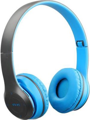 G2L P47 wireless BTv5.0, gaming Headphone with deep bass sound Bluetooth & Wired Headset(Blue, On the Ear)
