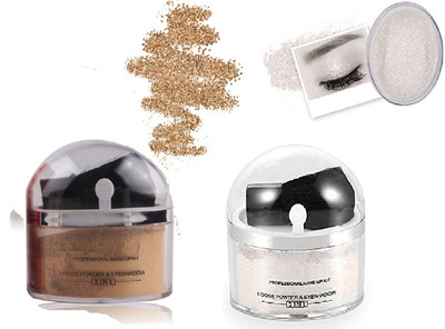 GFSU PERFECT WHITENING SHIMMER LOOSE POWDER HIGHLIGHTER COMBO OF TWO Highlighter(GOLD, SILVER)