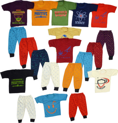 FB GROUP OF COMPANY Baby Boys & Baby Girls Casual T-shirt Track Pants(MULTICOLOUR)