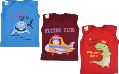 Kwitchy Baby Boys & Baby Girls Printed Cotton Blend Regular T Shirt(Multicolor, Pack of 3)