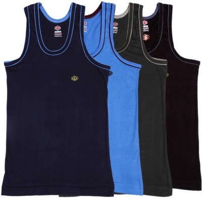 TT Vest For Boys & Girls Pure Cotton(Dark Blue, Pack of 3)