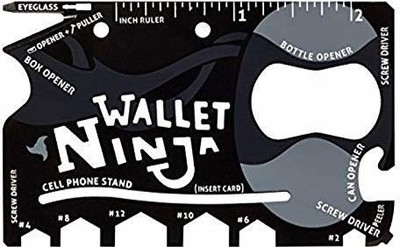 SHOKY LOOKS Wallet Ninja 18 in 1 Multi-purpose Credit Card Size Pocket Tool Multi Tool(Black)