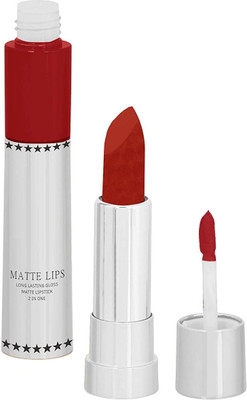 YAWI NEW AND PROFESSIONAL BEST COLOR 2 IN 1 LIQUID & CRYOAN LIPSTICK(HOT RED, 8 g)