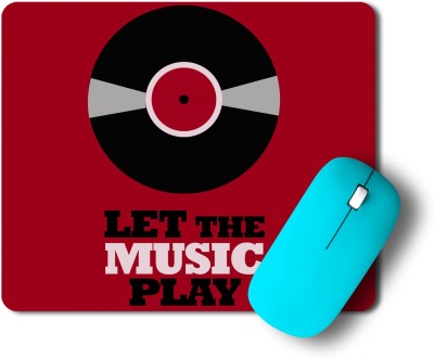 gray wall Let The Music Play Nonslip Base Graphic Mousepad(Multicolor)