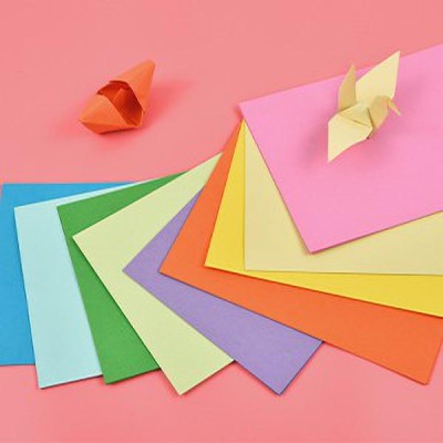 Redge Origami Paper 15x15 cm Neon Color Both Side Color Set of 100 Sheets Plain 15 cm 70 gsm Origami Paper(Set of 100, Black, Pink, Orange, Green, Yellow, Blue, Violet, Red, Cream)