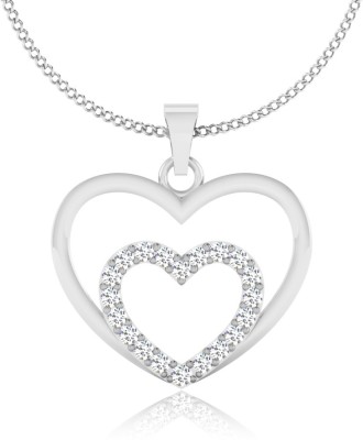 Iski Uski Store Mystique Heart Pendant Platinum Swarovski Crystal Sterling Silver Locket