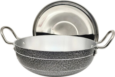 bartan hub Induction Bottom Kadhai with Lid ( Dishwasher safe ) Kadhai 23 cm diameter with Lid 2.5 L capacity(Aluminium, Induction Bottom)