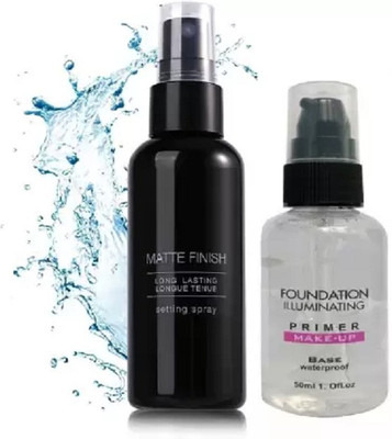 NADJA MAKEUP BASE GEL PRIMER WITH MAKEUP SETTING SPRAY FIXER COMBO Primer  - 150 ml(Transparent)