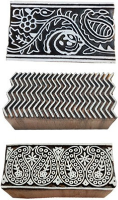 skart wooden printing blocks stamp border156 Printing Blocks(Pack of 3)