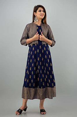 Ivaan Printed Anarkali Kurta, Bottom & Dupatta Set