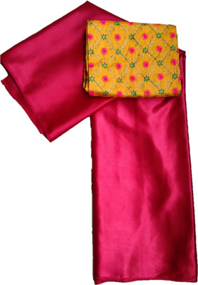 Shantuba Textile Embroidered Banarasi Satin Saree(Orange)