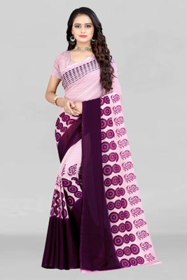 Leelavati Polka Print Bollywood Georgette Saree(Pink)