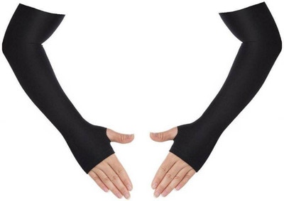 MegaValue Nylon, Polyester Arm Sleeve For Men & Women(Free, Black)