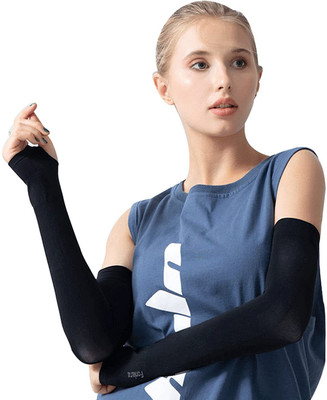 RBSOCK Polyester Arm Sleeve For Girls(Free, Black)