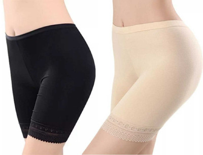 Fitplay collection Self Design Women Black, Beige Cycling Shorts