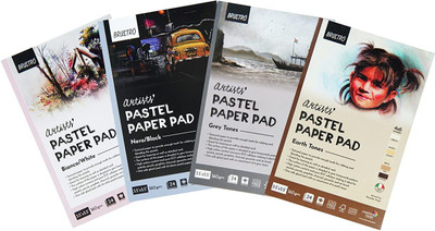 BRuSTRO Artists' Pastel Paper Pad, Set of 4, 24 Sheets (160 GSM) Each Sketch Pad(24 Sheets, Pack of 4)