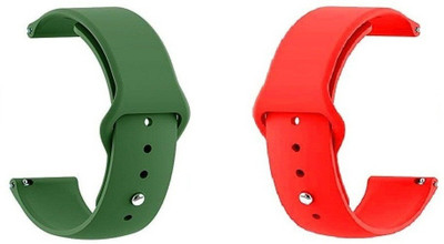 BLACK LOVIES 20MM SOFT SILICON BELT Smart Watch Strap(Green, Red)