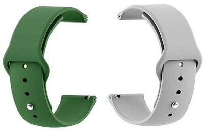 BLACK LOVIES 20MM SOFT SILICON BELT Smart Watch Strap(Grey, Green)