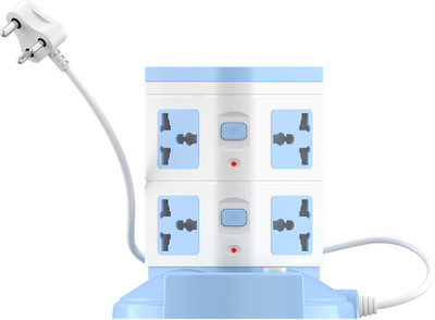 Portronics Power Plate 9 with 2500W, 3USB + 8  Socket Extension Boards(Blue, 3 m, With USB Port)