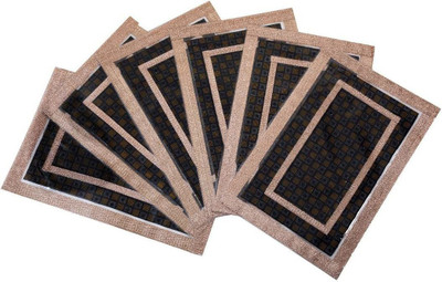 MFU-MADE FOR YOU Rectangular Pack of 6 Table Placemat(Gold, Polyester)