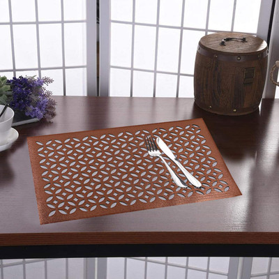 DPA Collection Rectangular Pack of 6 Table Placemat(Brown, Leather)