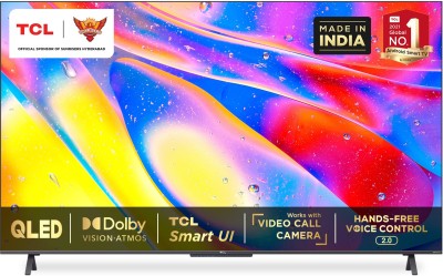 TCL C725 164 cm (65 inch) QLED Ultra HD (4K) Smart Android TV (Black) (2021 Model) |Works With Video Call Camera